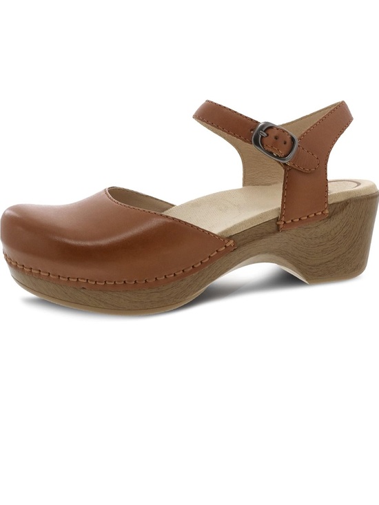 Dansko Shoes - Dansko Camel Leather Mary Jane Slingback Clogs